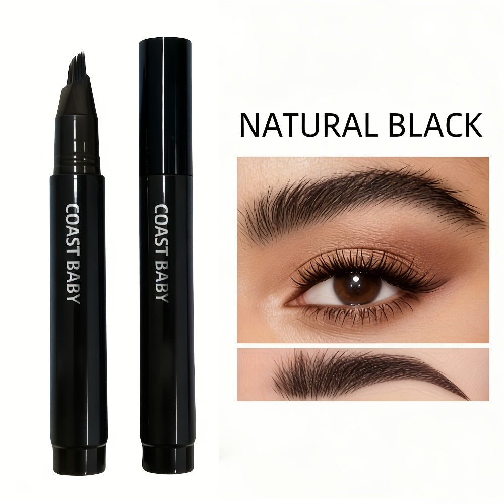 Eyebrow Pencil 2-Pack Multi-Fork Tip Waterproof — 4 Shades Natural Hair Stroke Effect Brow Pen Smudge-Proof Long-Lasting Microblading Look Hairline Filler for Sparse Brows Beginner - product image 12