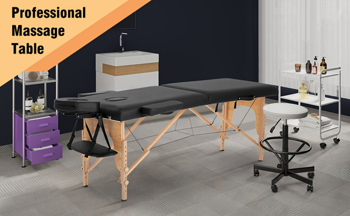 2-Fold Portable Massage Table with Face Cradle & Carrying Bag — Adjustable Height PU Leather Lash Bed for Spa, Tattoo, Esthetician & Home Use, 6 Colors, 2 Sizes - product image 13