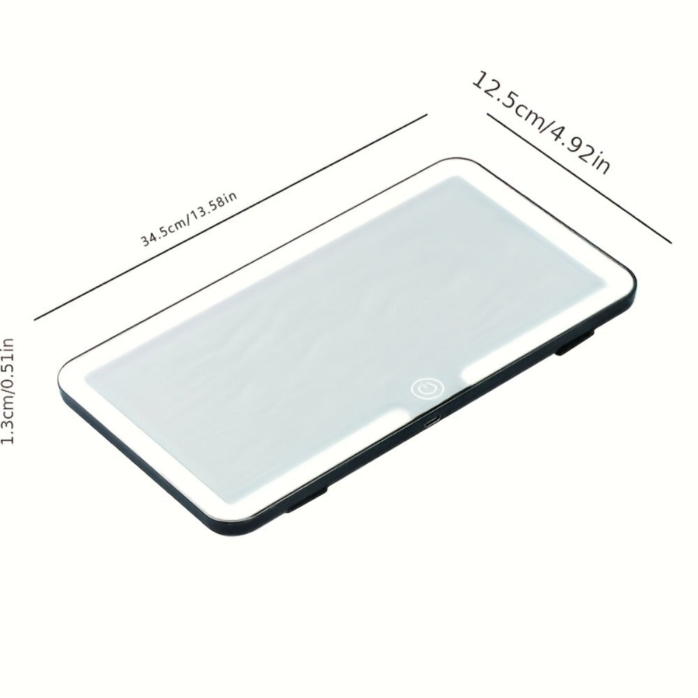 LED Car Vanity Mirror with Lights for Sun Visor, Ultra Thin HD Touch Control 3 Color Lighting Modes USB Powered Clip-On Makeup Mirror for Car Interior, Women Gift for Birthday Chri - product image 4