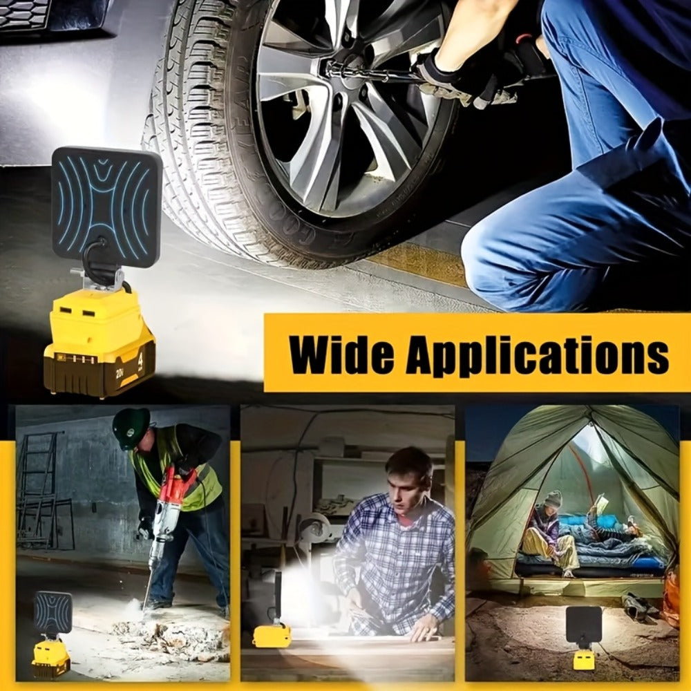 LED Work Light Compatible with DeWalt 20V Battery - 18W/84W Adjustable Floodlight, 4/8 Inch Portable Jobsite Light with USB & Type-C Ports, Angle Adjustable for Camping Automotive  - product image 9