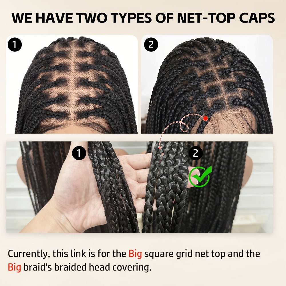 Curly Braid Full Lace Wig 40 Inch Handmade Lace Frontal Natural Black Extra Long Cascading Braids Protective Style for Women | Special Events Weddings Parties - product image 9
