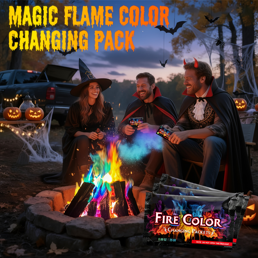 Magic Colorful Flame Packets for Campfire, Fire Pit, Bonfire & Outdoor Fireplace, Fun Camping Accessories for Adults & Families – Fire Color Changing Packets - product image 7