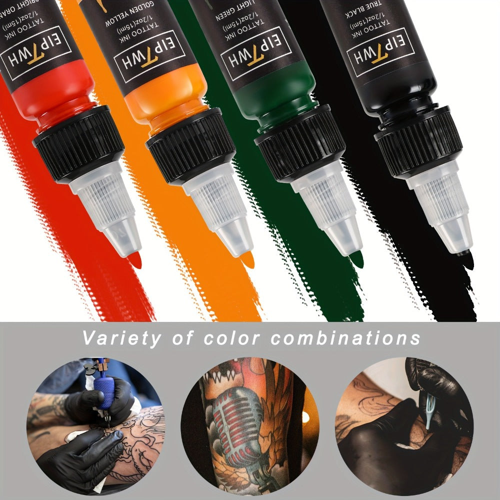 Tattoo Ink Set 14 Colors — EIPTWH 15ml Vivid Pigment Kit, Long-Lasting Skin-Safe Formula, Complete Professional & Beginner Color Palette for Body Art - product image 8