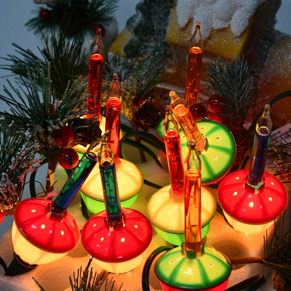 Christmas Bubble Lights 9 Pack Retro Multi Color | 8.8 Inch 5W E12 Base with 10 Bubble Bulbs 1 Spare | Vintage Holiday Christmas Tree Decoration Lights Green - product image 4