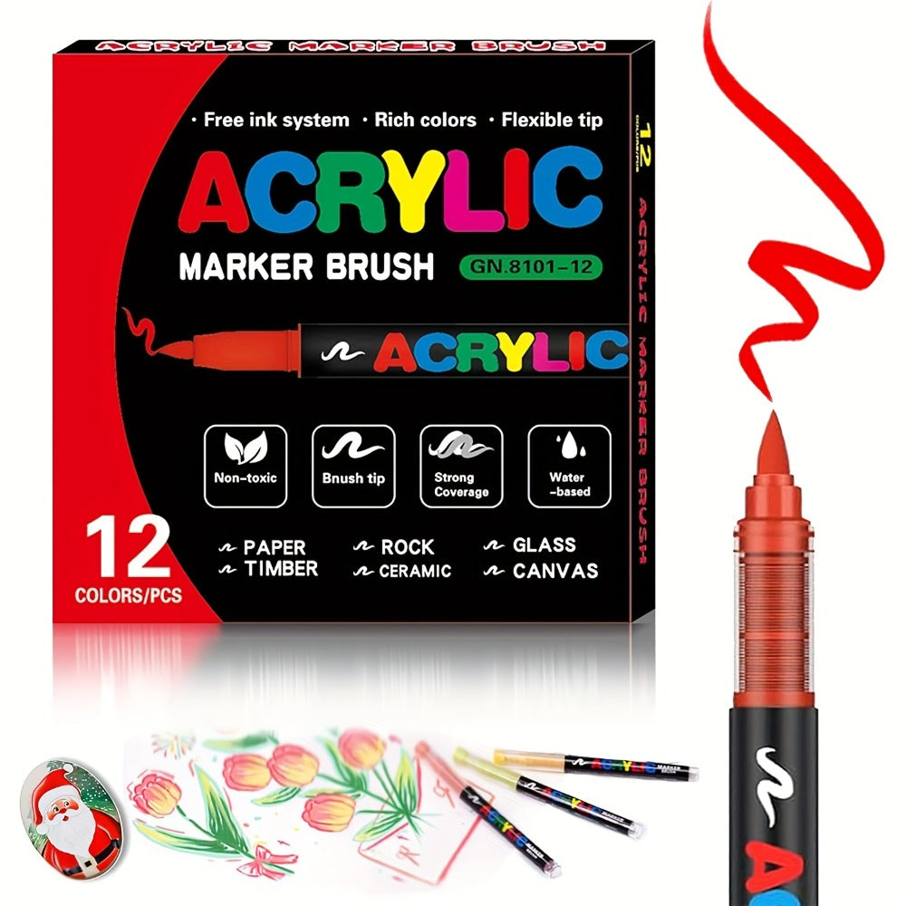 Acrylic Paint Pens Marker Set for Rock Painting Canvas Wood Glass Fabric Ceramic Fine Tip Liquid Acrylic Markers for Artists Adults Kids Available in 12 36 60 80 120 Colors for Everyday Use