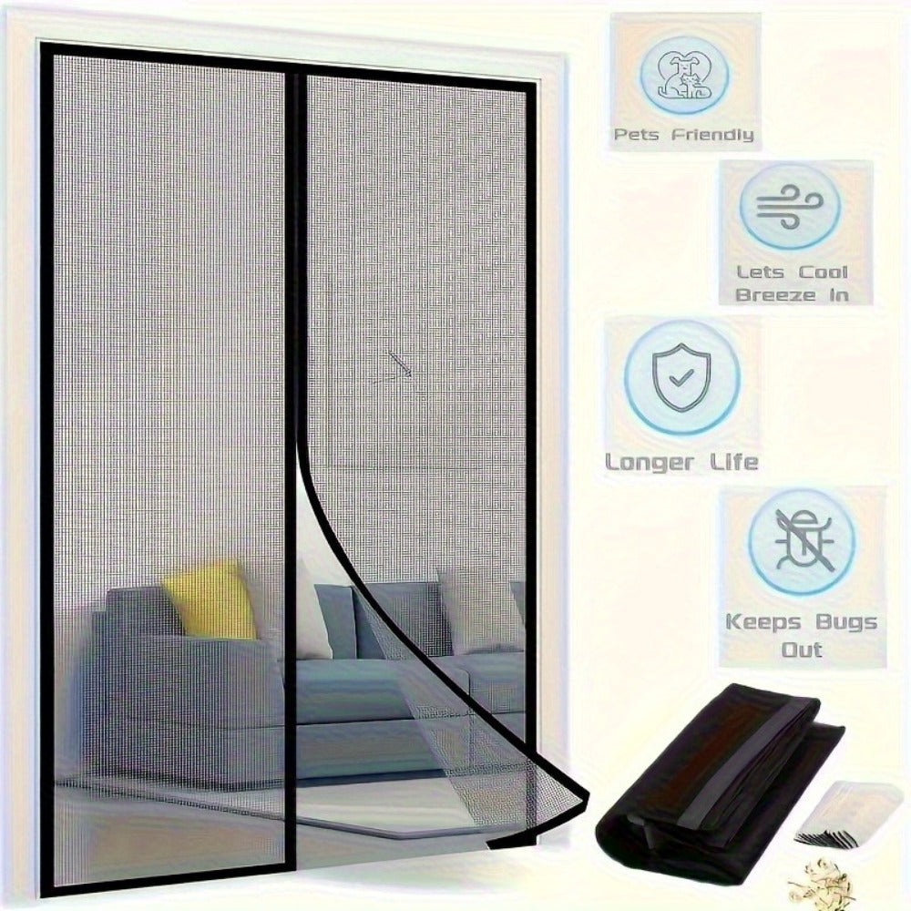 Magnetic Screen Door with Heavy Duty Metal Frame – Self-Closing Mesh Door Curtain, Insect-Proof Bug Screen with Frame Shackle, Easy Install for Indoor & Outdoor Doorways, Pet & Kid - product image 6