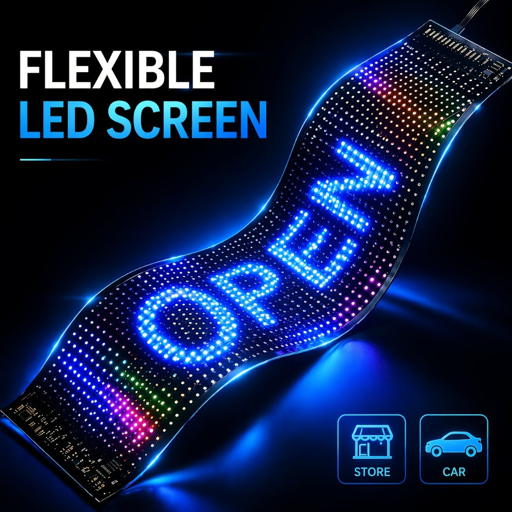 Programmable LED Sign – Flexible Matrix Display with App Control, Custom Text & Animations, Music Sync, USB Powered LED Panel for Bedroom Decor Store Window Business Display (3 Siz - product image