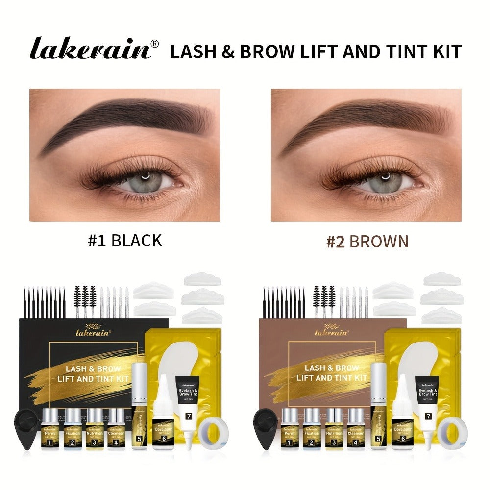 Lash Lift Kit & Brow Lamination Tint Set — 2-in-1 Eyelash Perm & Eyebrow Lamination with Black Brown Tint Dye, 4-6 Week Long-Lasting Results, DIY Home or Salon Use, Complete Beauty - product image 4
