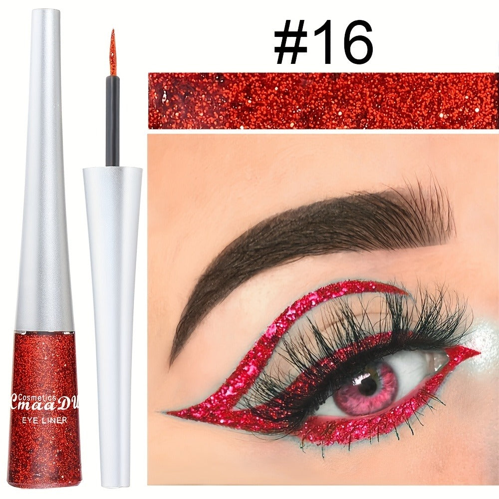 Glitter Liquid Eyeliner Set 16 Colors Waterproof Shimmer Metallic Eye Liner Pen Kit – Long-Lasting Smudge-Proof Sparkle Eye Makeup for Party Stage Festival Cosplay Holiday Glam - product image 22