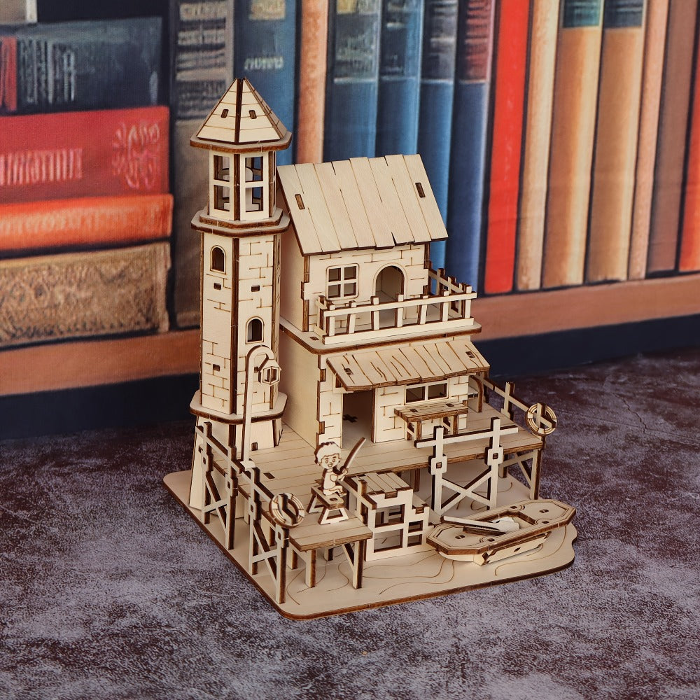 DIY Wooden Assembly Puzzle, Choose Fisherman's Hut / Treehouse / Cowboy Bar, STEM Brain Teaser Craft Kit, Unique Birthday & Holiday Gift – 3D Wood Model Kit - product image 5