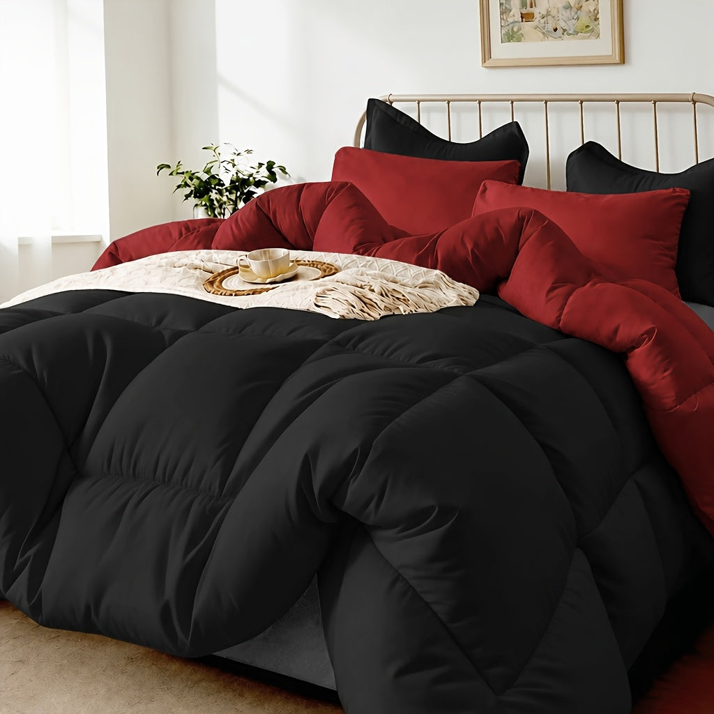 3 pcs Solid-color Diamond-quilted Comforter Set, Easy Clean, Fabric Soft Breathable, Includes 1 Comforter, 1/2 Pillow Shams, Fits All Bed Sizes Matches Various - product image 10