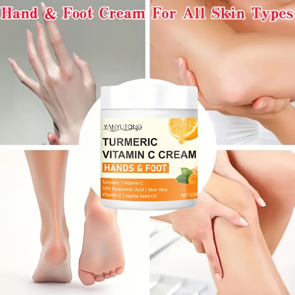 Turmeric Vitamin C Hyaluronic Acid Foot Cream for Dry Cracked Heels Deep Hydration Repair Moisturizer Elbows Rough Skin Gentle Exfoliating Heel Balm 250g - product image 9