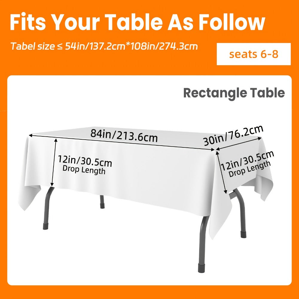 Disposable Plastic Tablecloths 18/36 Pack 54x108 Inch – Leakproof Sturdy White Table Cover for Party Picnic Wedding Birthday Banquet Outdoor Event Decorative Table Cloth Bulk Pack - product image 4