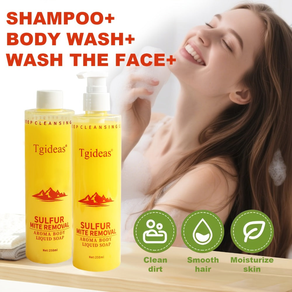 Sulfur Shampoo & Body Wash 2-in-1 Set — Scented Sulfur Soap Cleansing Liquid for Gentle Daily Scalp Purifying & Full Body Cleansing | Creamy Lather Formula | 2 Bottles | Family Hou - product image 2