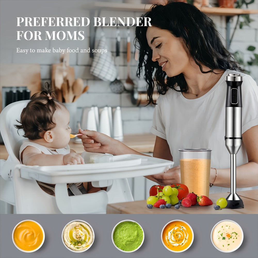 Immersion Blender Handheld 6-in-1 & 7-in-1 1000W 20-Speed Turbo – Titanium Blades BPA-Free with Dough Hooks Egg Beater Whisk Beaker & Chopper | Scratch-Resistant Hand Blender Kitch - product image 7