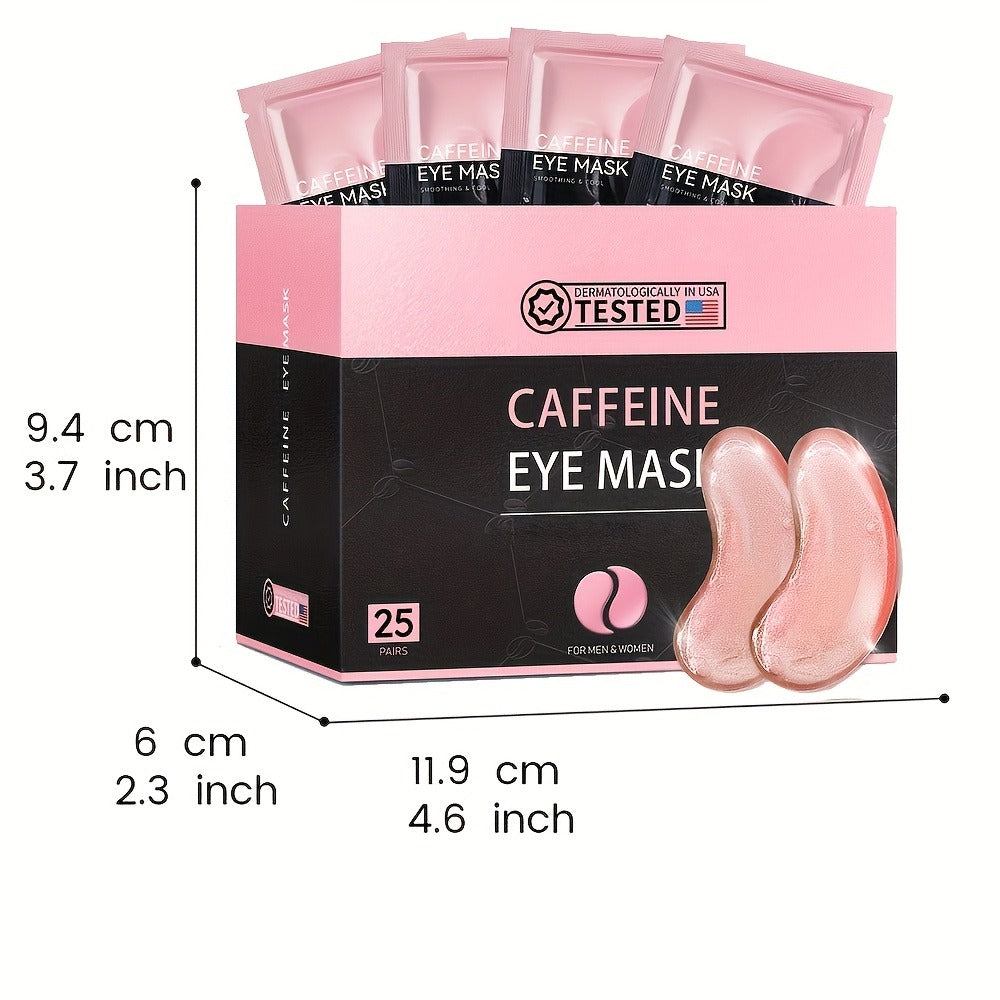 Caffeine Under Eye Patches 25 Pairs – Collagen Gold Eye Mask Reduces Dark Circles Puffiness Eye Bags Fine Lines Anti-Wrinkle Hydrogel Hydrating All Skin Types Spa Skincare Gift 20  - product image 5