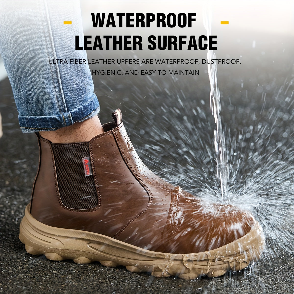 Men's Work Shoes, All-Season Labor Shoes, Work Boots, Comfortable Fabric Insoles, Casual Outdoor Sneakers, Construction Boots