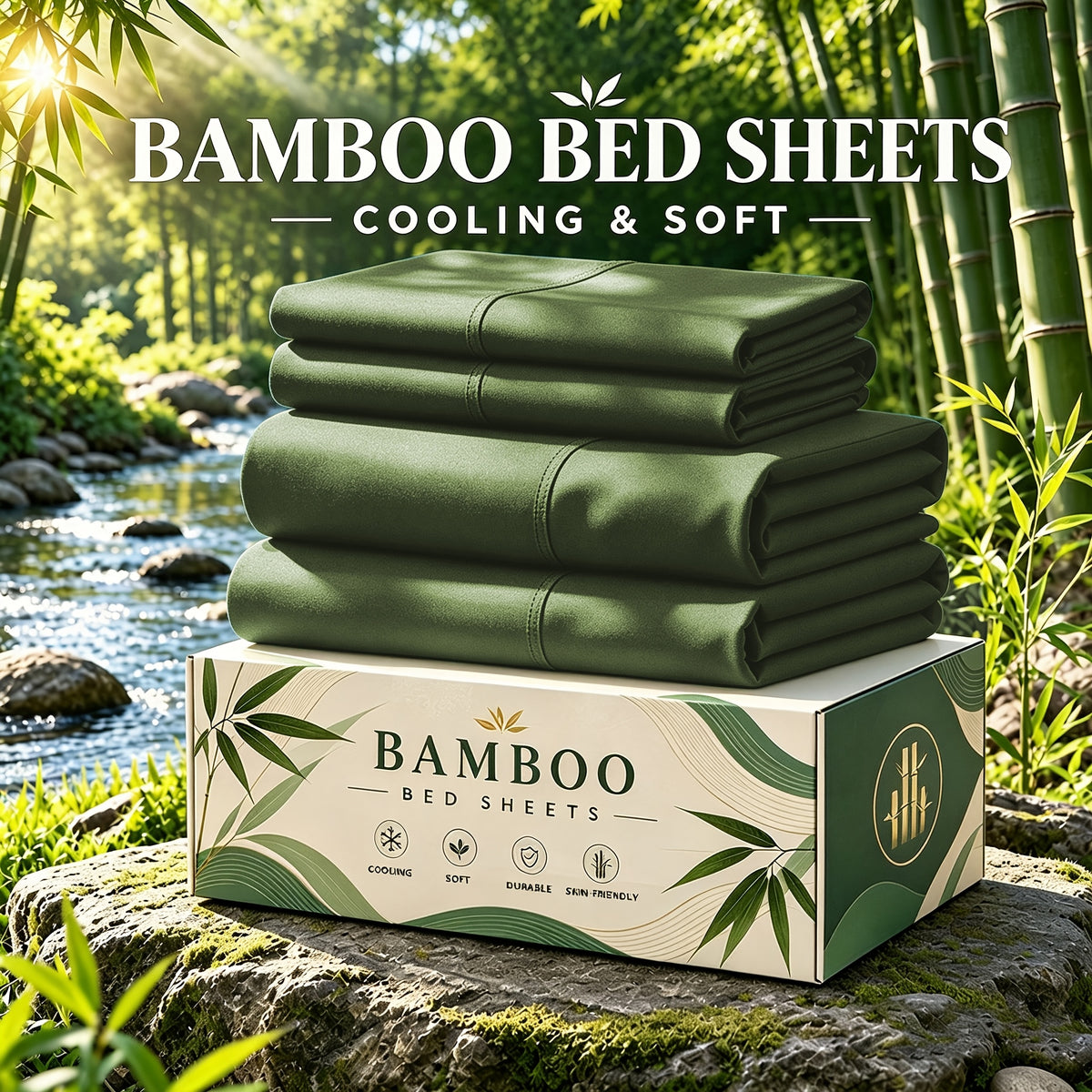 6 pcs Deep Pocket Cooling Bamboo Sheet Set, Luxurious and Ultra-Soft, Breathable, 16 Inch Extra Deep Pocket, Twin, Full, Queen, King, Multiple Colors to Choose - product image 37