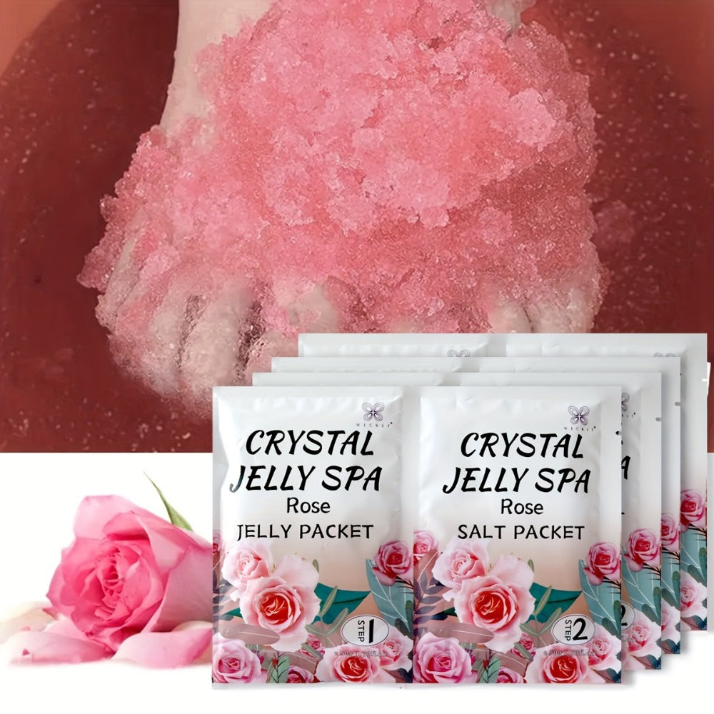 Foot Soak for Dry Cracked Feet Jelly Spa Bubble Bath Salt — Moisturizing Exfoliating Foot Care Treatment, Honey Lavender Lemon & Rose Scents, Relaxing At-Home Pedicure Spa Gift for - product image
