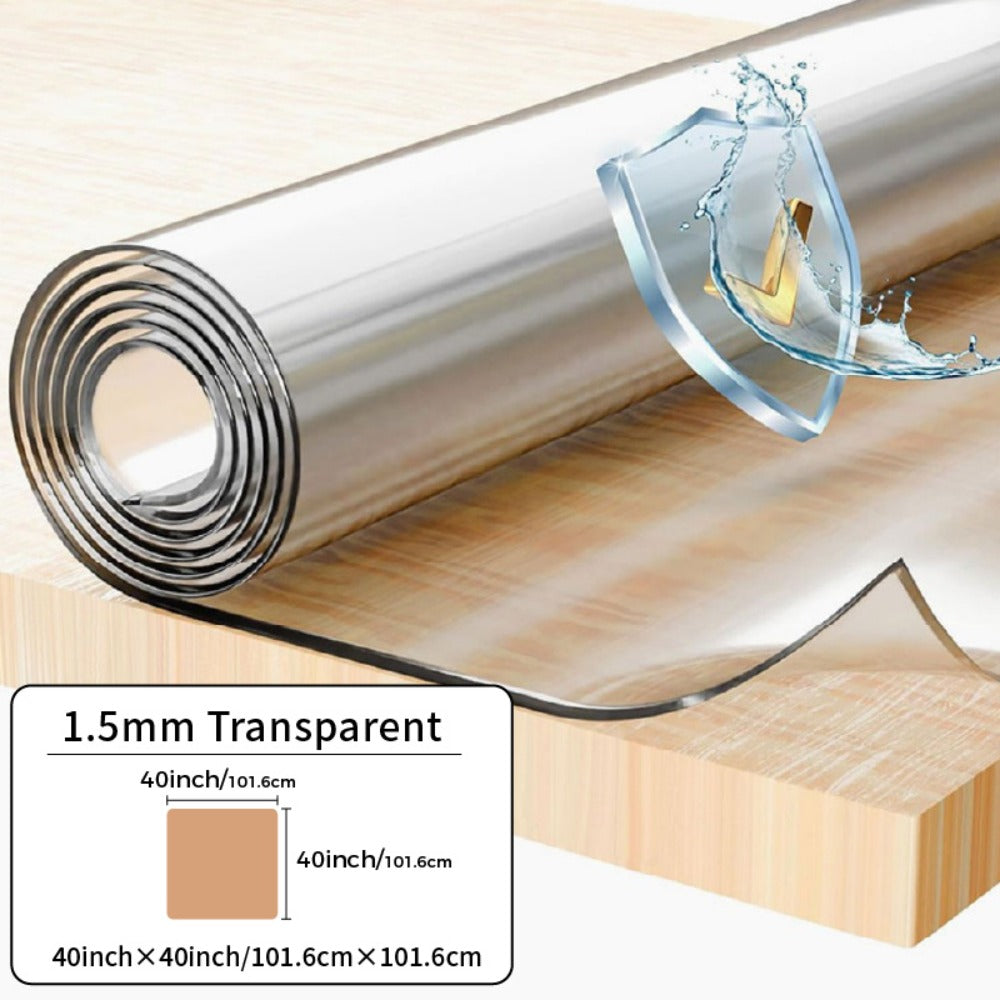 Clear PVC Tablecloth Table Protector 1.5mm Thick Transparent Table Cover Heat Resistant Scratch Resistant Waterproof Desk Mat for Dining Table Home Office Restaurant Coffee Table M - product image 34