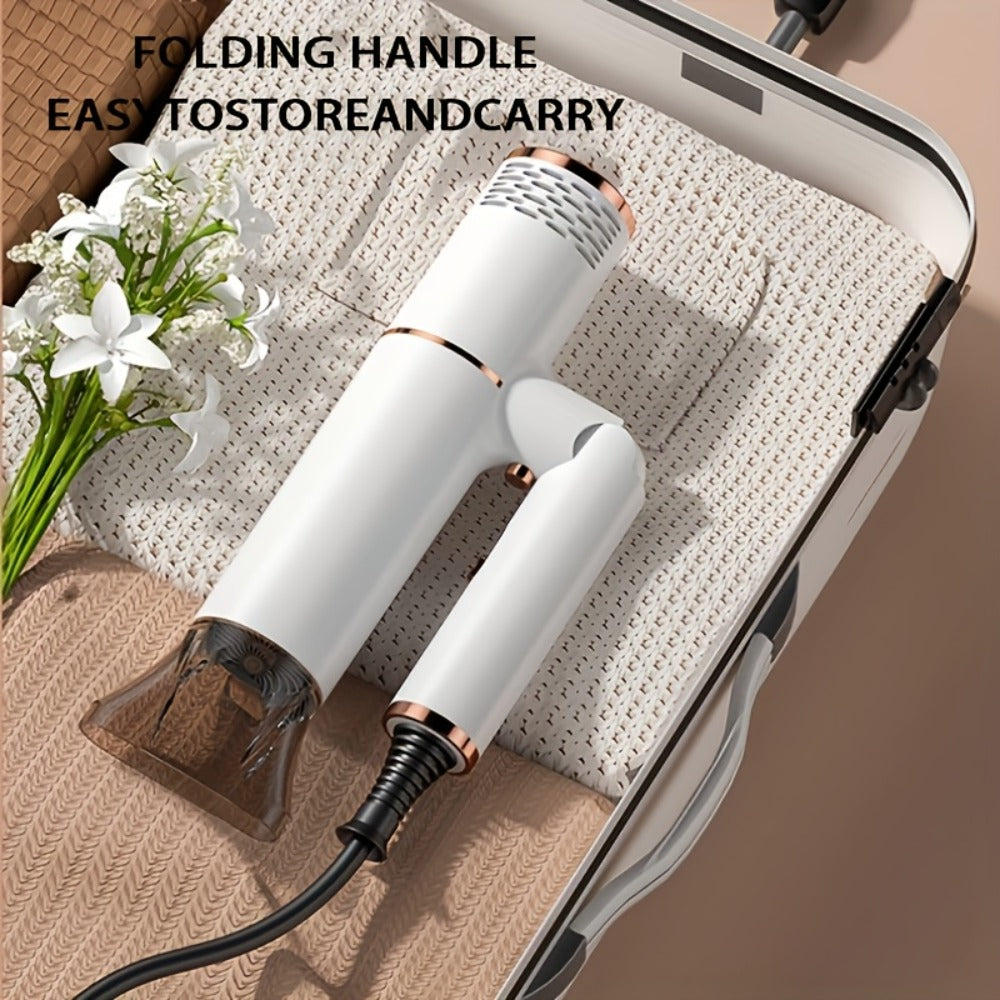 Foldable Hair Dryer with Concentrator Nozzle & Stand — Bristle Motor Hot & Cold Air, Quick Dry Professional Blow Dryer for Women & Men, Home Travel Dorm, White Blue Pink Champagne - product image 6
