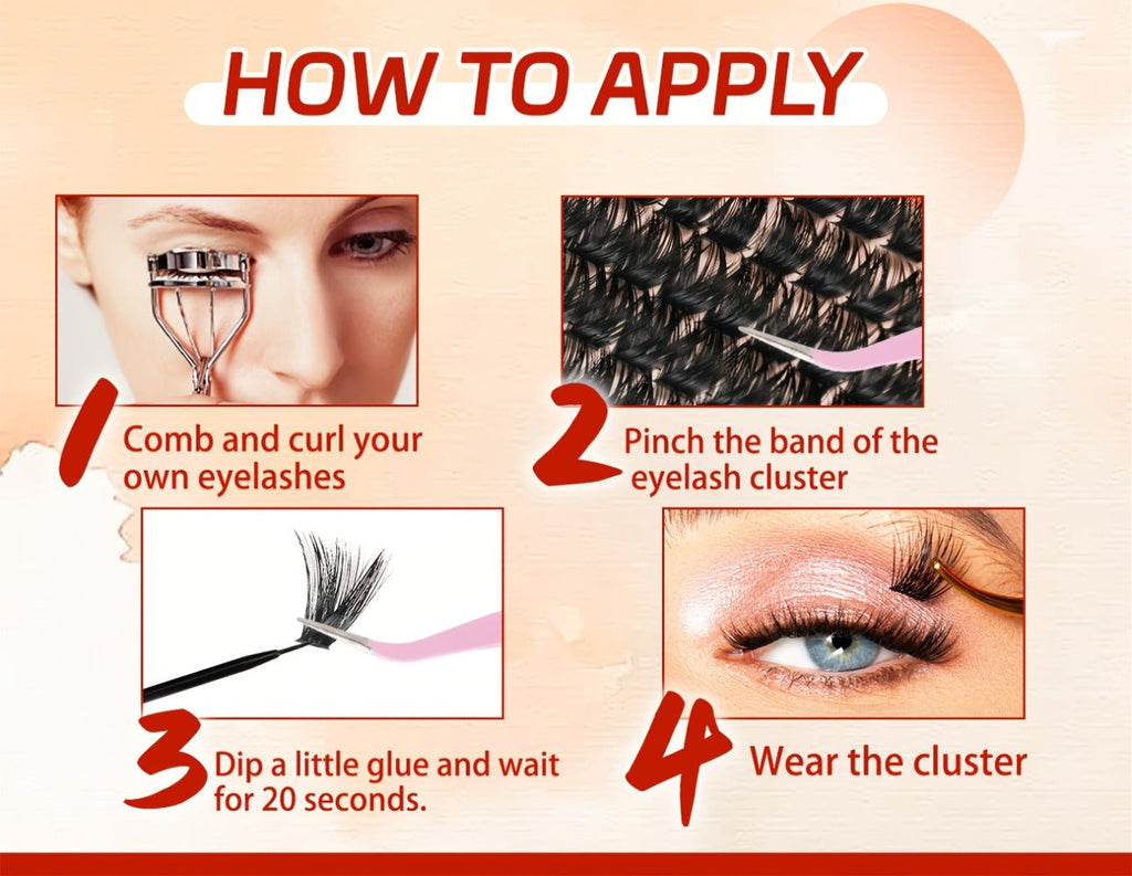 100D Volume Cluster Lashes DIY Individual Lash Extension Kit – Soft Reusable Single Clusters for Full Thick Dramatic Lash Look, Beginner & Pro Friendly Home Salon Use - product image 14