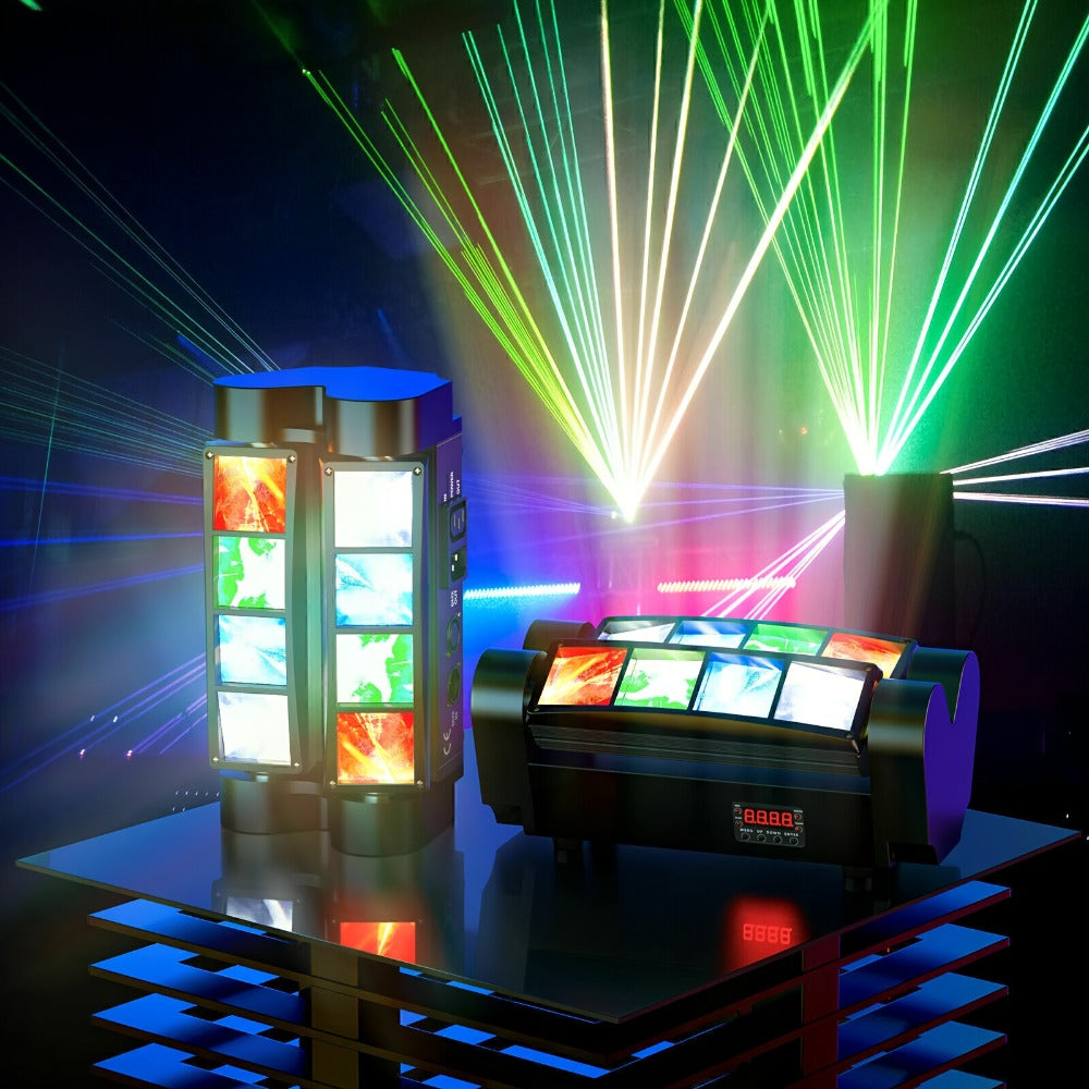 LED Spider Moving Head Stage Light 8x3W DJ Disco Party Light Sound Activated DMX-512 Control Beam Shaking Head Spider Lamp for Club Bar Wedding Carnival Festival Live Show - product image 8