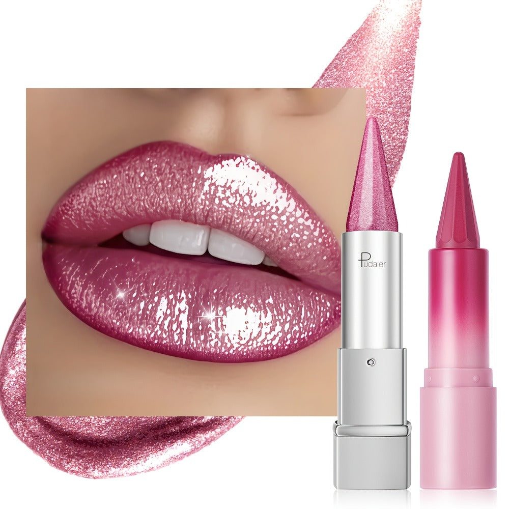 Lipstick Set 2pcs for Women — Highly Pigmented Waterproof Matte & Metallic Shimmer Lip Color Combo with Pointed-Tip Precision, Long-Lasting Full Coverage Beauty Gift - product image 6