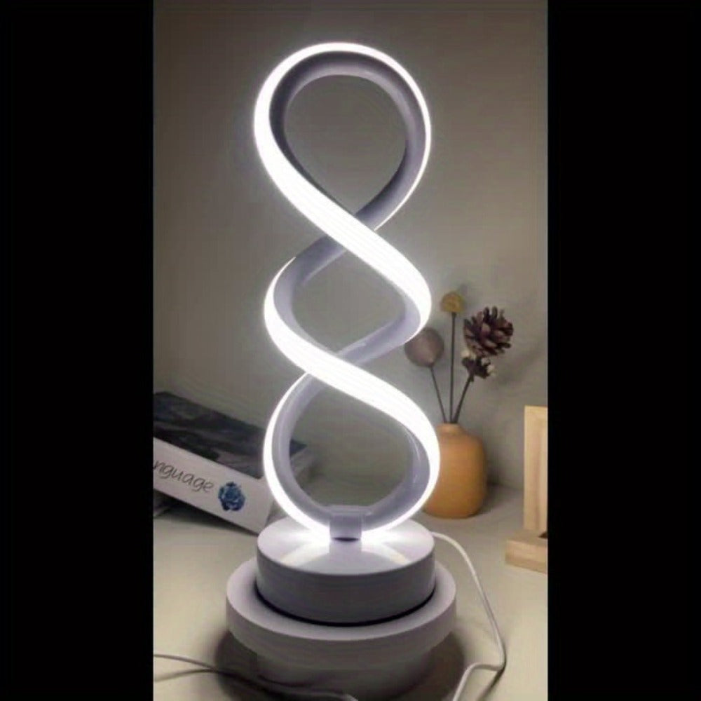 Spiral LED Table Lamp, Dimmable Push Button Control Desk Light for Bedroom Living Room Office, Modern Metal Base Indoor Accent Lamp, Unique Spiral Design Home Decor Gift for Christ - product image 15