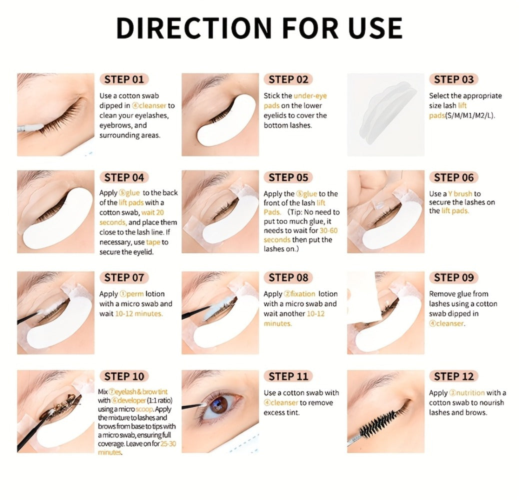Lash Lift Kit & Brow Lamination Tint Set — 2-in-1 Eyelash Perm & Eyebrow Lamination with Black Brown Tint Dye, 4-6 Week Long-Lasting Results, DIY Home or Salon Use, Complete Beauty - product image 19