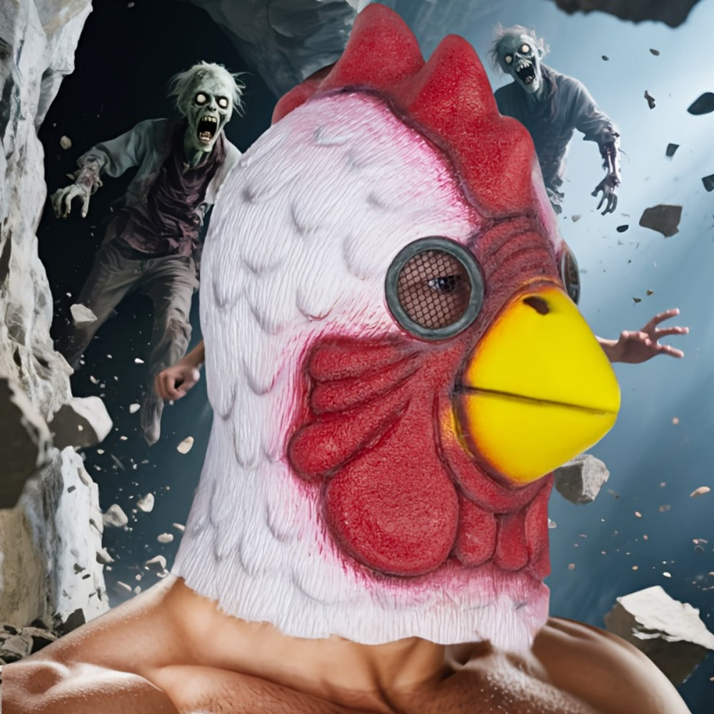 Funny Chicken Animal Costume Mask with Realistic Combs & Wattle for Halloween Parties, Carnivals, Cosplay & Themed Events, One Size Fits Most Adults, Humorous - product image 3