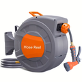65ft Automatic Garden Hose Reel with 9-Function Sprayer | 180° Swivel Mount - product image 2