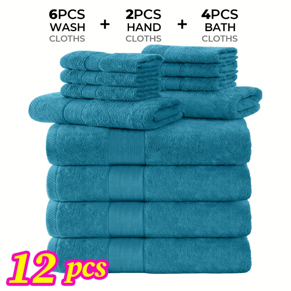 Luxury Towel Set 12 or 24 Piece Hotel Quality Cotton - Highly Absorbent Quick Dry Thick Bath Towels Hand Towels Washcloths | 7 Colors | Hotel Spa Gym Home Bathroom Essentials Gift  - product image 15
