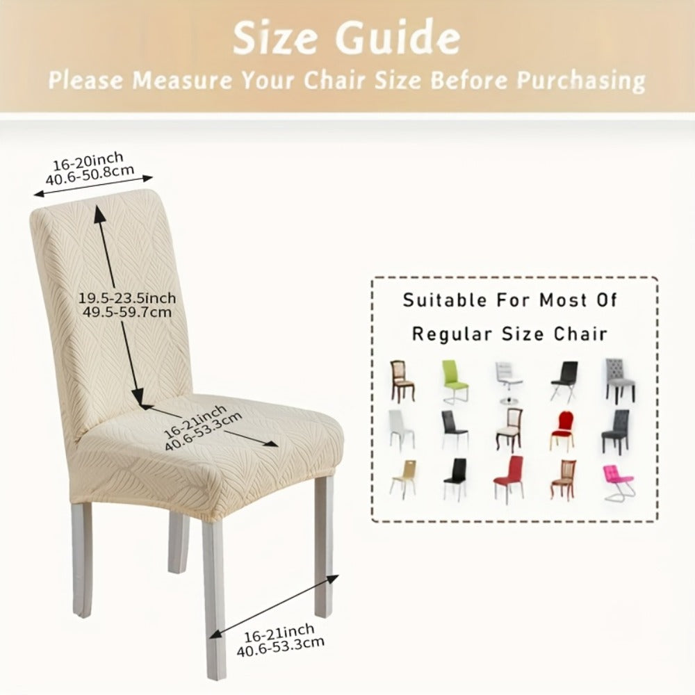 Dining Chair Covers 6pcs Waterproof - Stretch Polyester Spandex Elastic Slipcovers with Little Leaf Pattern, Machine Washable Pet-Friendly Chair Protectors for Home Restaurant - product image 4