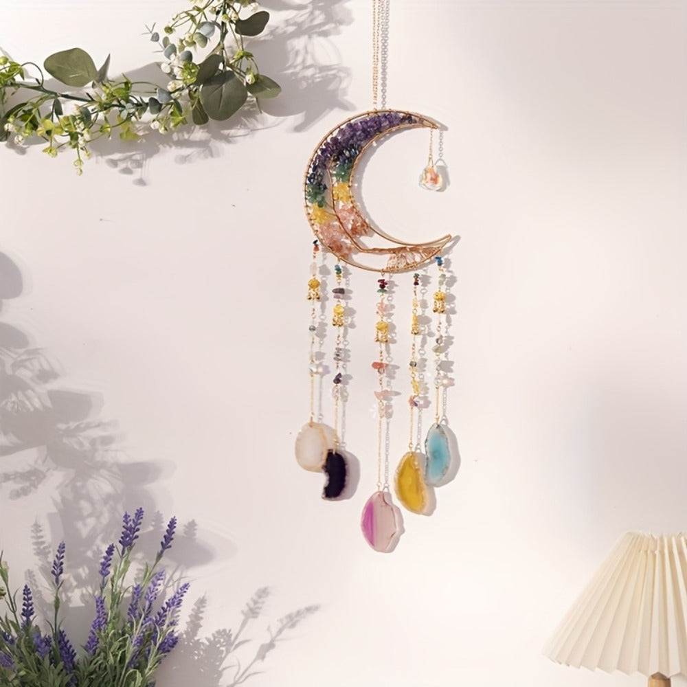 Dreamcatcher Moon Suncatcher Wall Hanging – Handmade Boho Wind Chime Pendant for Indoor Outdoor Garden, Courtyard & Party Decor – Christmas & Birthday Gift - product image 10
