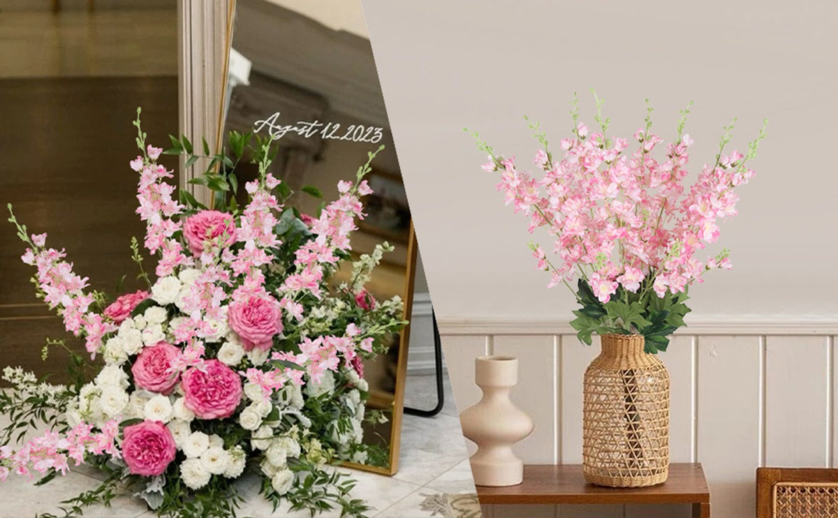 Artificial Delphinium Flowers 8pcs 33.5 Inch Faux Larkspur Stems for Wedding Centerpieces, Tall Silk Flower Bouquet for Home Vase Table Garden Decor - product image 24