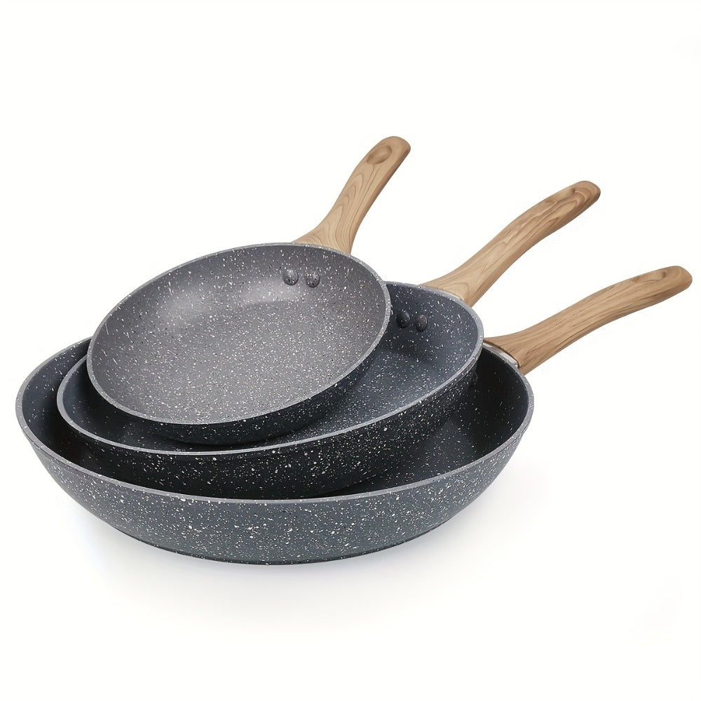 Non-Stick Frying Pan Set 3-Piece 7 9.5 11 Inch – Dishwasher Safe Skillet Set with Insulated Handle | Induction Compatible Home Kitchen Pans in Beige Grey & Black | Durable Even-Hea - product image 17