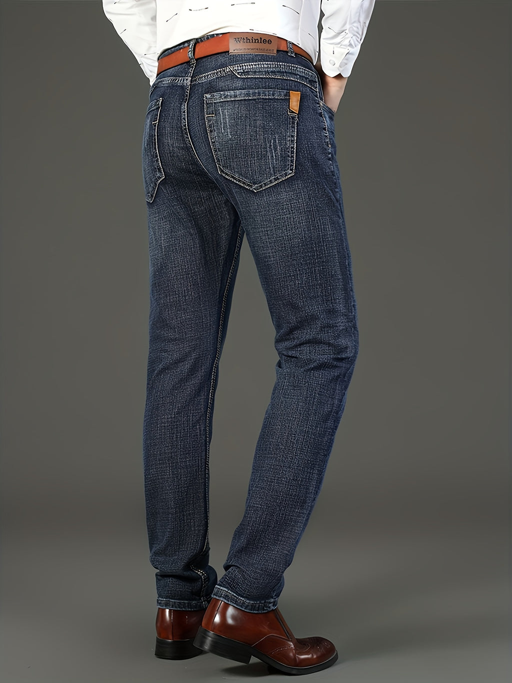 Mens For Jeans Men's Solid Denim Jeans, Light Business Style Slightly Stretch Straight Leg Pants For Outdoor Casual Daily Pantalones Para Hombres Mens Clothes - product image 10