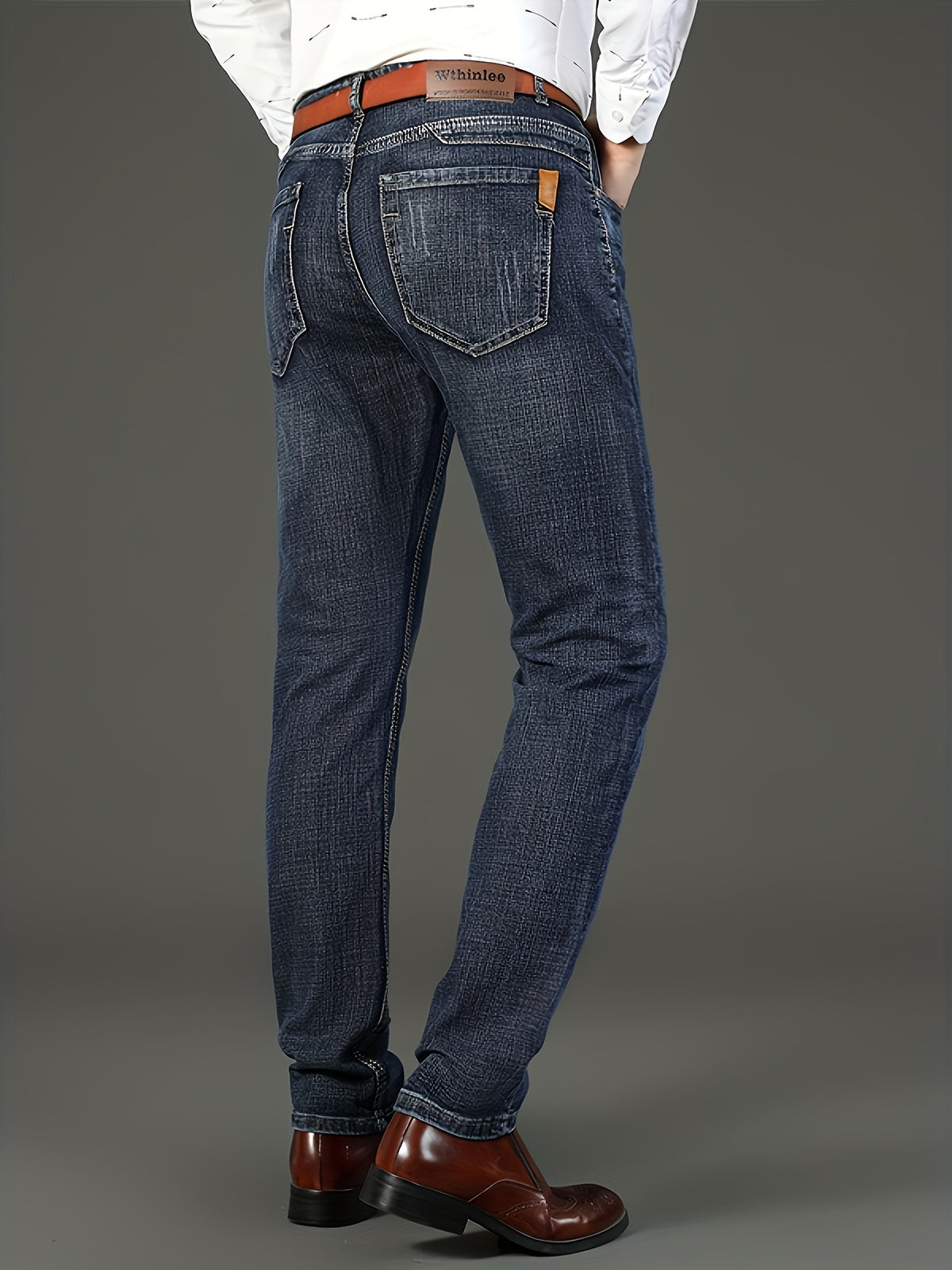 Mens For Jeans Men's Solid Denim Jeans, Light Business Style Slightly Stretch Straight Leg Pants For Outdoor Casual Daily Pantalones Para Hombres Mens Clothes - product image 10