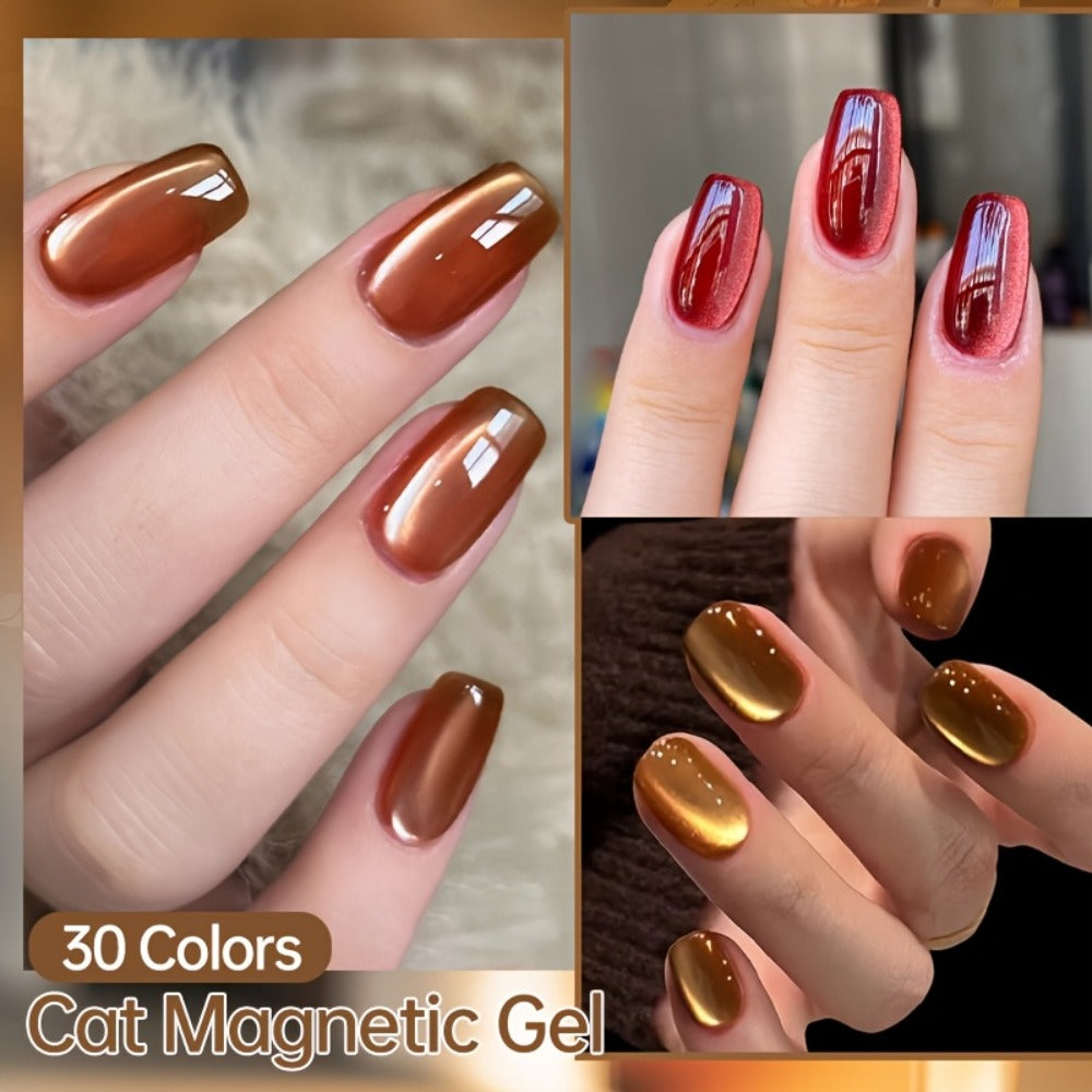 Cat Eye Gel Polish 15ml Plum Bordeaux Magnetic Soak Off UV LED – 3D Light-Shifting Effect Quick Dry Semi-Permanent Long-Lasting Fall Winter Dark Nail Colors for DIY & Salon Nail Ar - product image 7