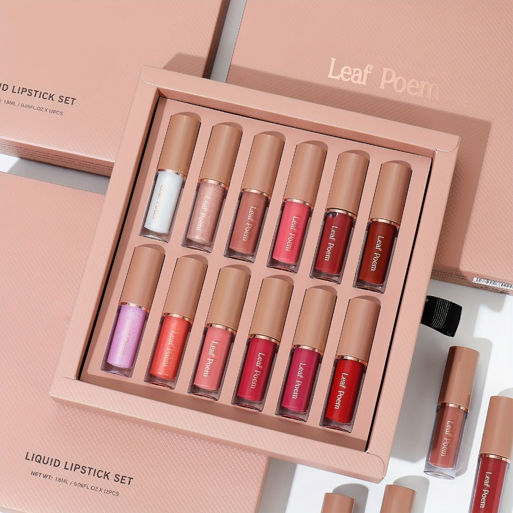 12-Piece Velvet Matte Lipstick Set Mirror Finish Long-Lasting Waterproof High Pigment — Smooth Paste Multi-Shade Lip Makeup Transfer-Resistant All-Day Wear Holiday Gift Set Women - product image 7