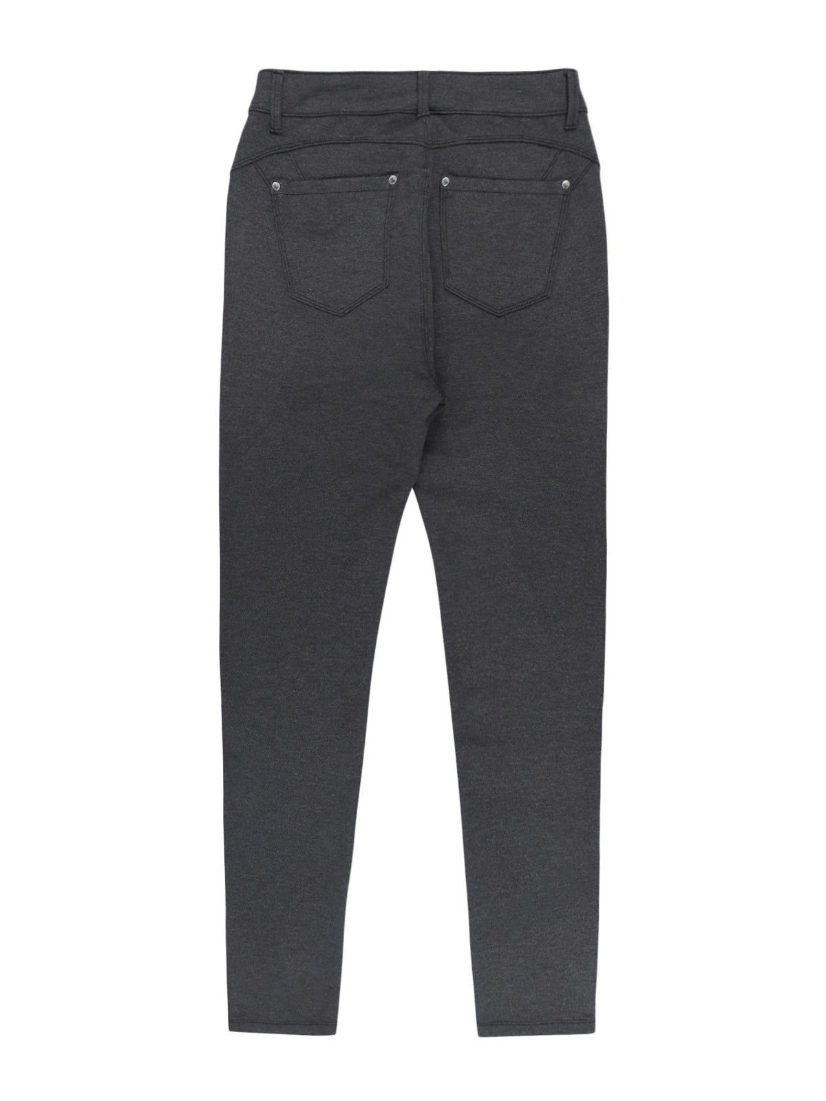 Women's Black High-Waisted Skinny Jeans - Stretchy Fabric, Button Accents, Multiple Pockets, Long Length, Casual Street Style, Allseason Pants, Casual - product image 44