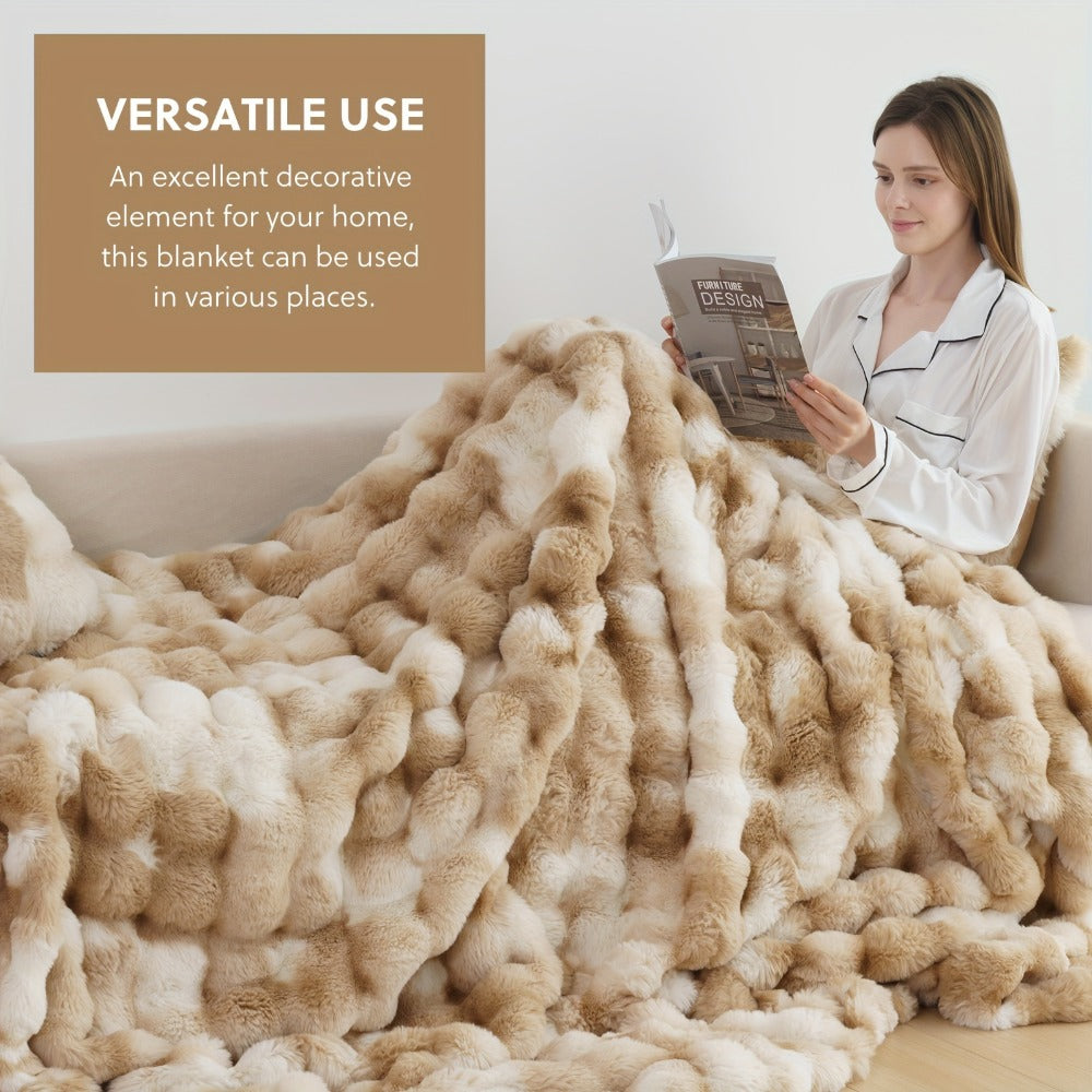 Faux Rabbit Fur Throw Blanket – Ultra-Soft Plush Fleece for Bed, Couch, Sofa & Travel, All Season, 11 Colors, Throw to King Size - product image 10