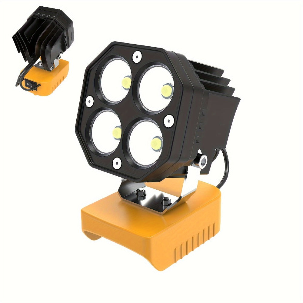 Four-Leaf Clover LED Work Light Compatible with DeWalt 20V Battery – Portable Cordless Job Site Lamp with Built-In Switch for Workshop, Camping & Emergency Lighting - product image