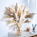 Natural Pampas Grass Decor Bouquet 105/120pcs Boho Dried Floral Arrangement - Centerpiece Table Decor for Wedding Living Room Rustic Boho Home Decoration Vase Filler - product image 8