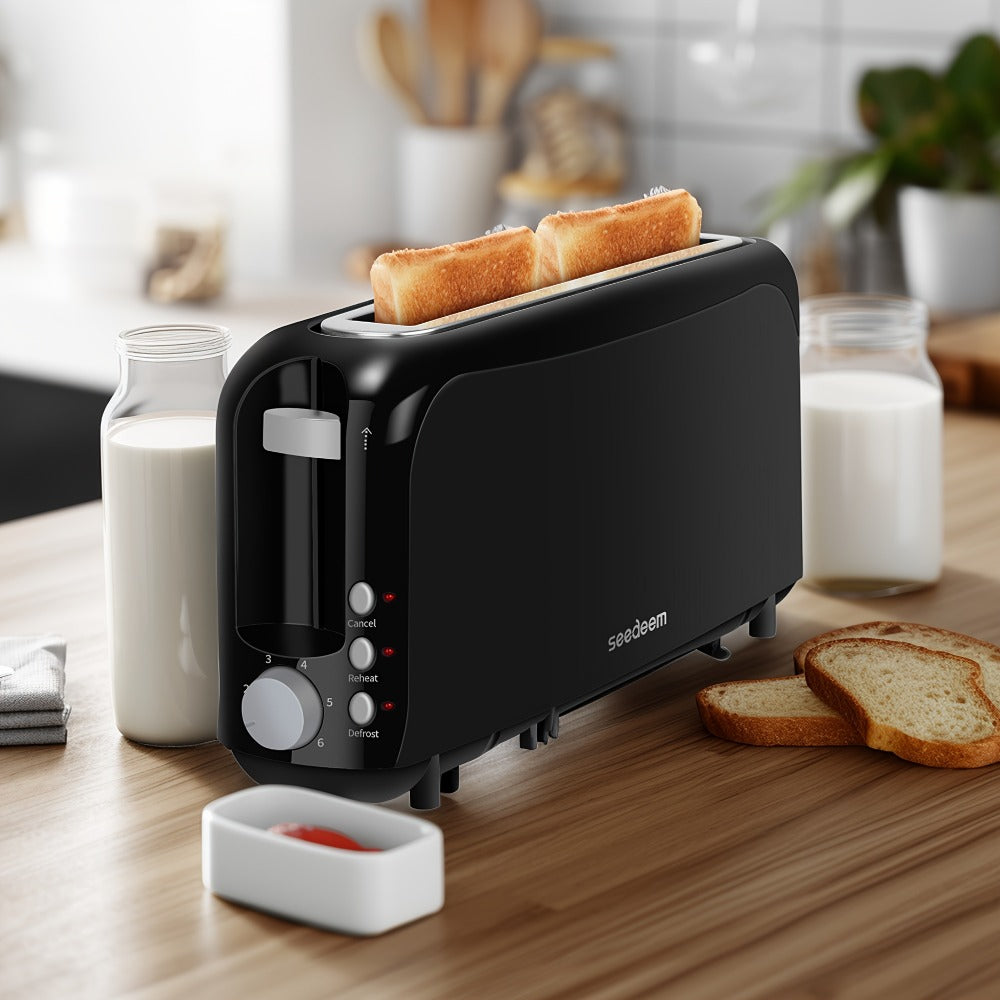 Slim Toaster 2-Slice Long Slot – 1.45" Wide Slot, 6 Shade Settings, Cancel/Reheat/Defrost, 750W, Removable Crumb Tray | 6 Colors - product image