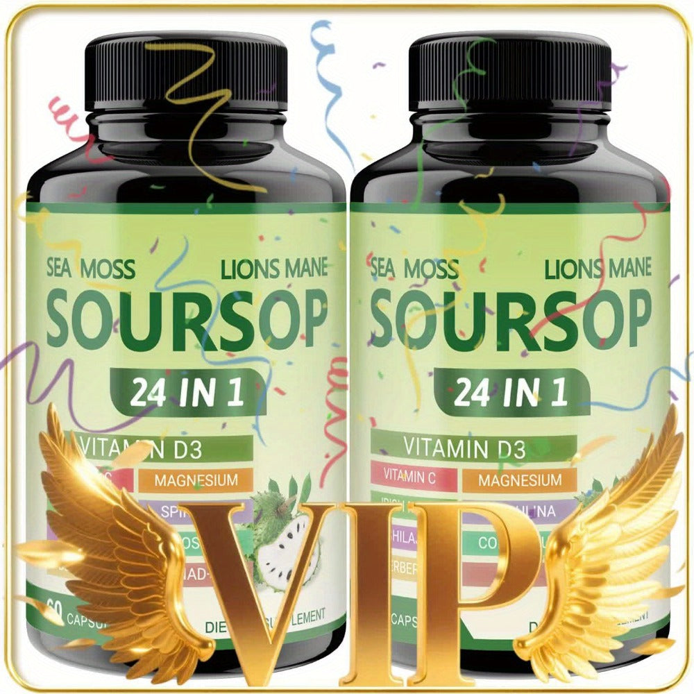 Soursop Capsules Advanced Herbal Supplement with Shilajit, Irish Moss, Berberine & NAD+ – Immunity, Antioxidant & Circulatory Support | Vitamin D3, C & Magnesium | ShopVora UK - product image 10