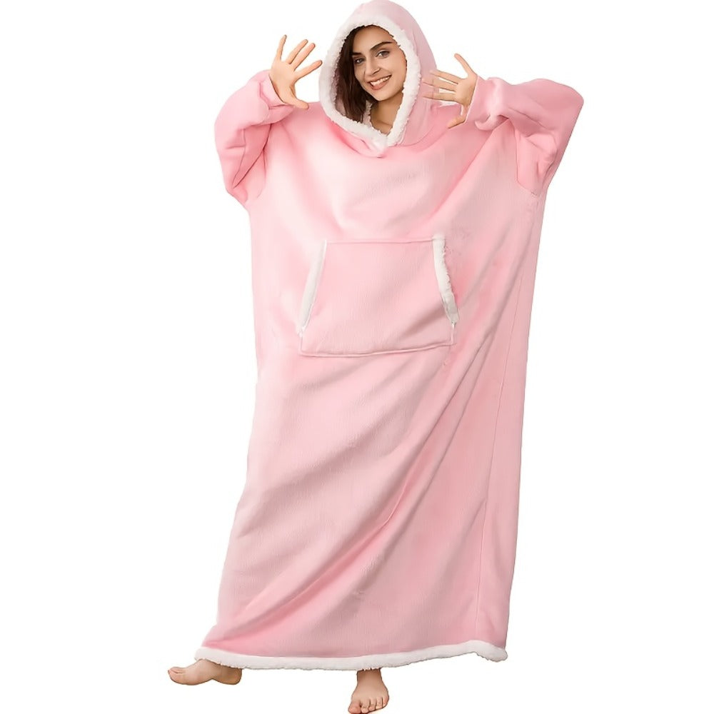 Wearable Blanket Hoodie - Oversized Extra-Long Ultra-Soft Acrylic Hooded Blanket for Adults, Warm Cozy TV Watching Winter Gift for Christmas Valentine's Day - product image 8