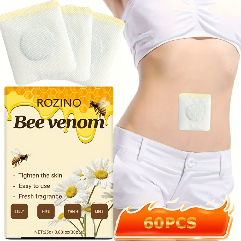 Belly Button Firming Patches 60 Pcs - Bee Venom Natural Botanical Navel Patches with Long-Lasting Adhesion, Body Toning & Wellness Patches for All Skin Types, Daily Body Care - product image