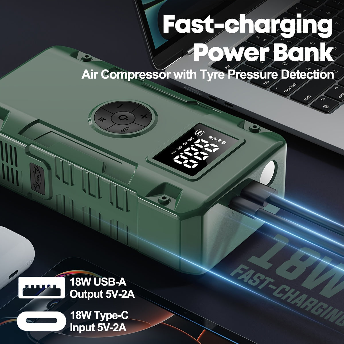 10000A Car Jump Starter and 10000A 7-in-1 Jump Starter with Air Pump, 150PSL Car Battery Starter, Suitable for 2.64-Gallery Gasoline Or 2.38-Gallery Diesel - product image 6